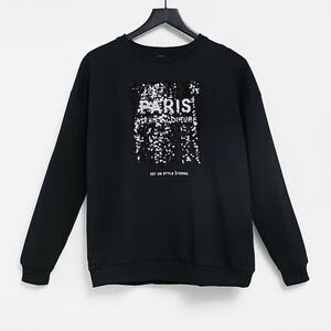 NWT River Island Paris sequined crew sweatshirt size Small